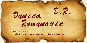 Danica Romanović vizit kartica